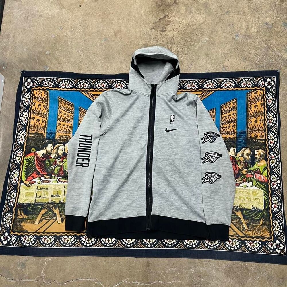 Nike Engineered Oklahoma City Thunder Nba Showtime Hoodie Jacket Mens Large Tall